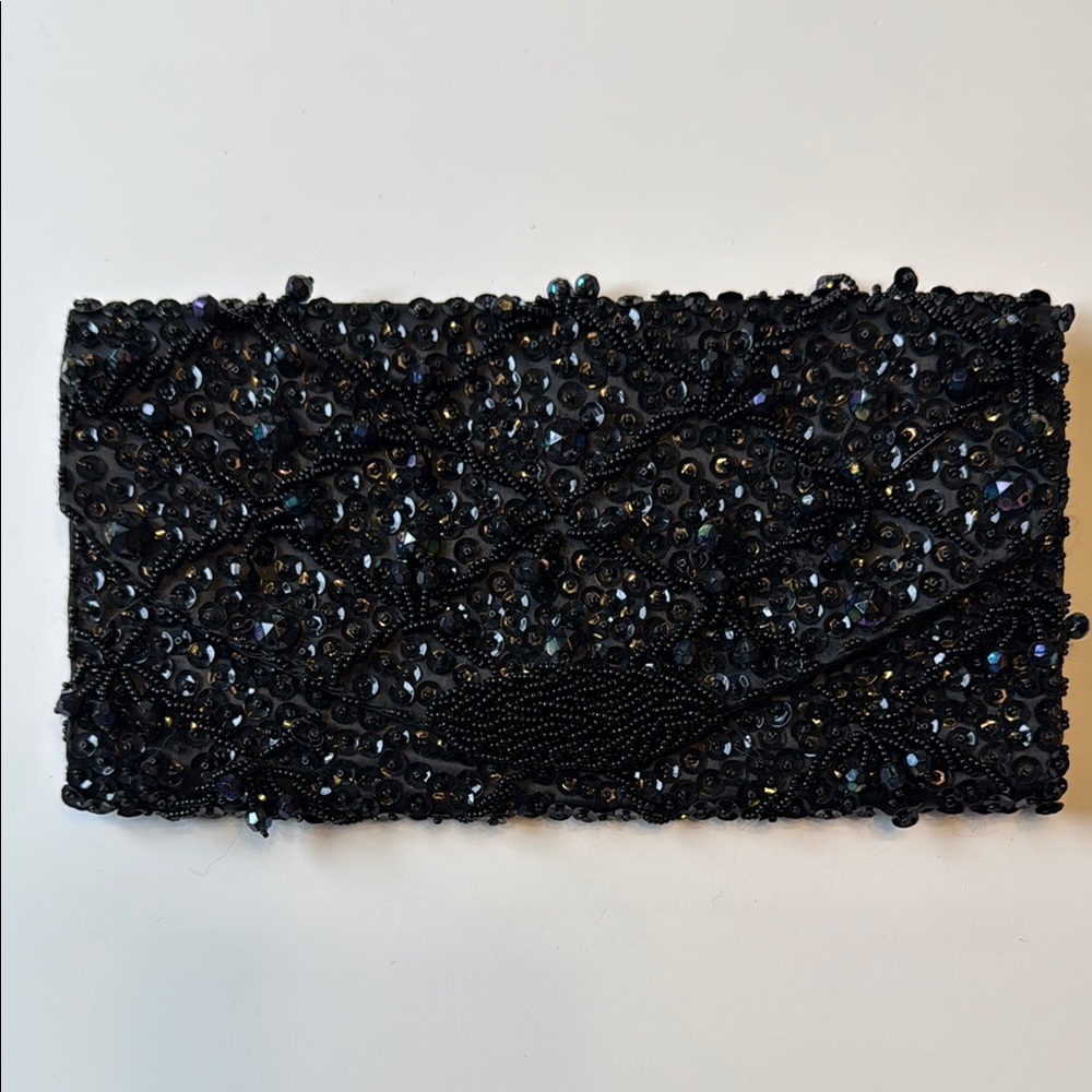 Black Beaded Clutch